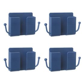4Pcs Wall Mount Phone Holder, Adhesive Wall Phone Mount Charging Stand and Remote Control Stand (Color: Blue)